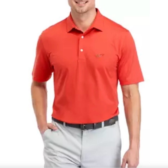Greg Norman Play 5 Iron Space-Dye Performance Golf Polo/ M /Red Golf Polo Shirt - Picture 1 of 12
